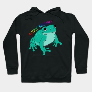 Green tree frog stay moist Hoodie